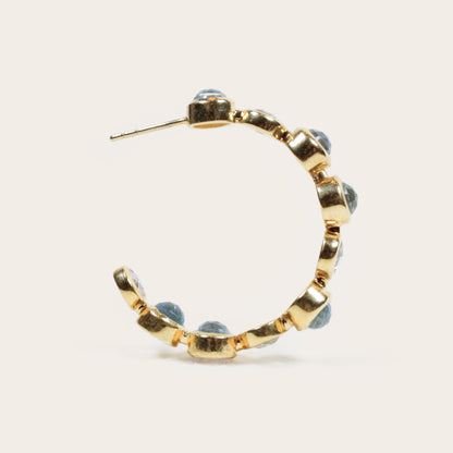 Blue Topaz Bon Bon Hoops
