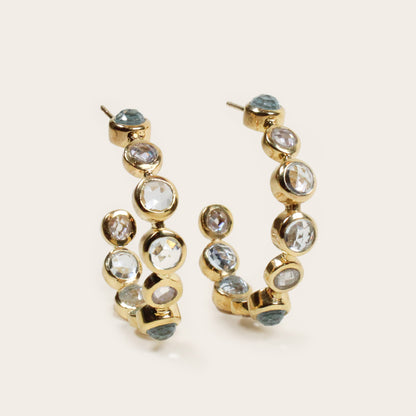 Blue Topaz Bon Bon Hoops