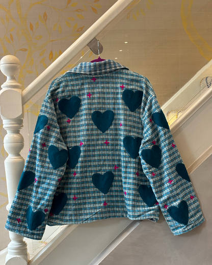 Blue Heart Embroidered Jacket