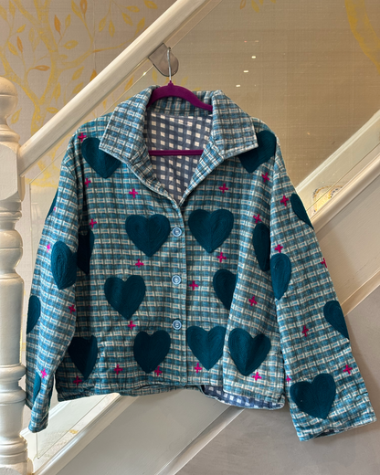 Blue Heart Embroidered Jacket