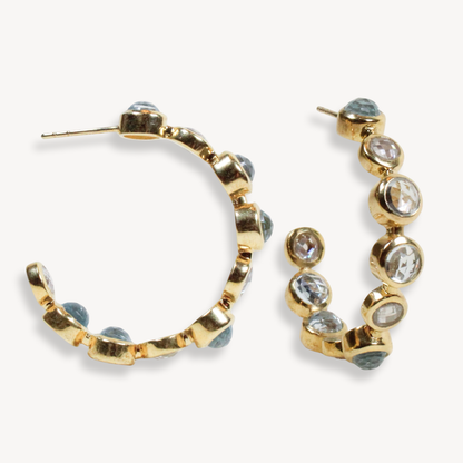 Blue Topaz Bon Bon Hoops