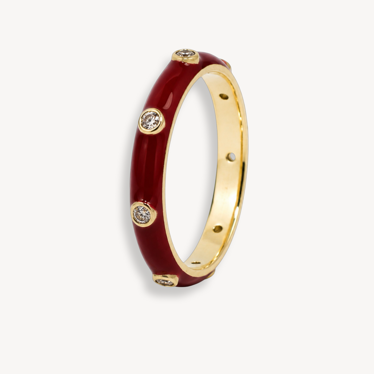 Butterscotch Burgundy Enamel Ring