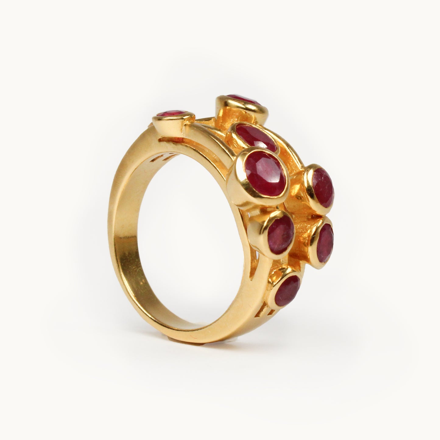 Red Ruby Cascade Ring