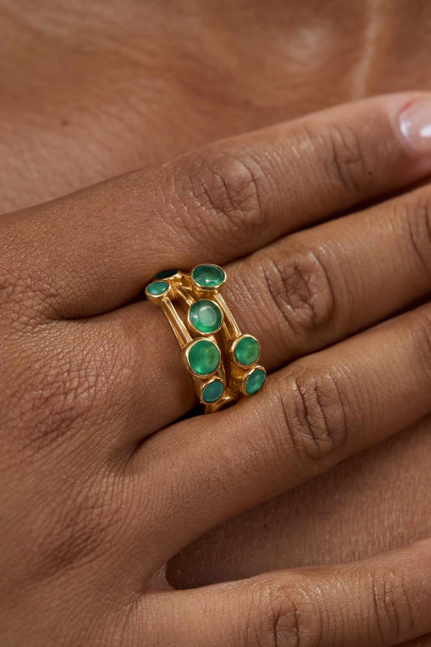 Green Onyx Cascade Ring
