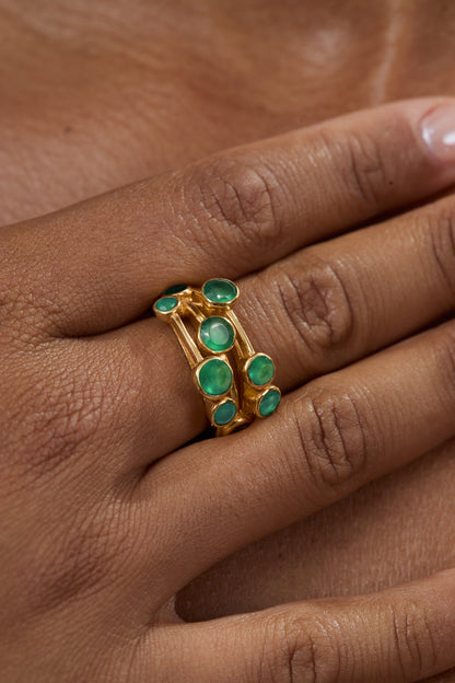 Green Onyx Cascade Ring