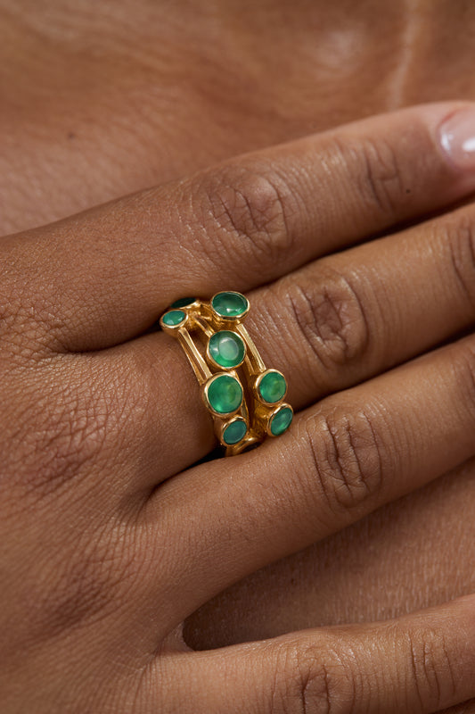 Green Onyx Cascade Ring
