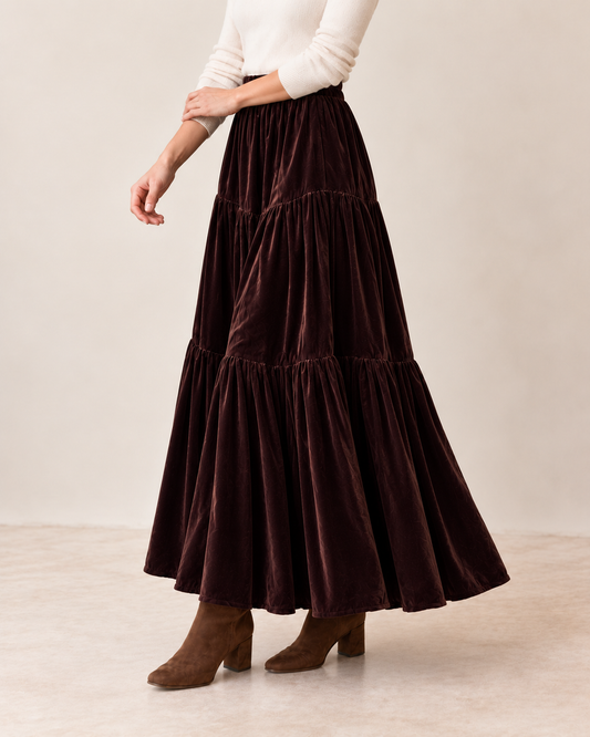 Brown Velvet Skirt