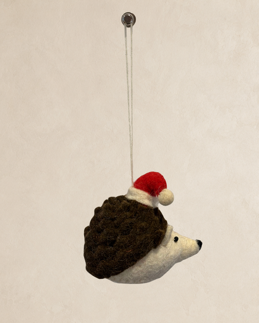 Christmas Hedgehog - Dark Brown