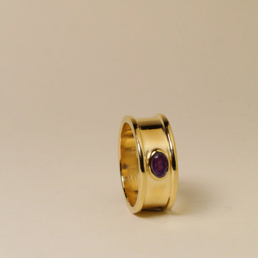 Purple Amethyst Pillar Ring