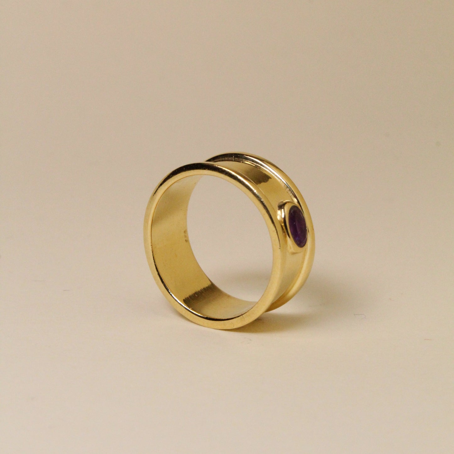 Purple Amethyst Pillar Ring