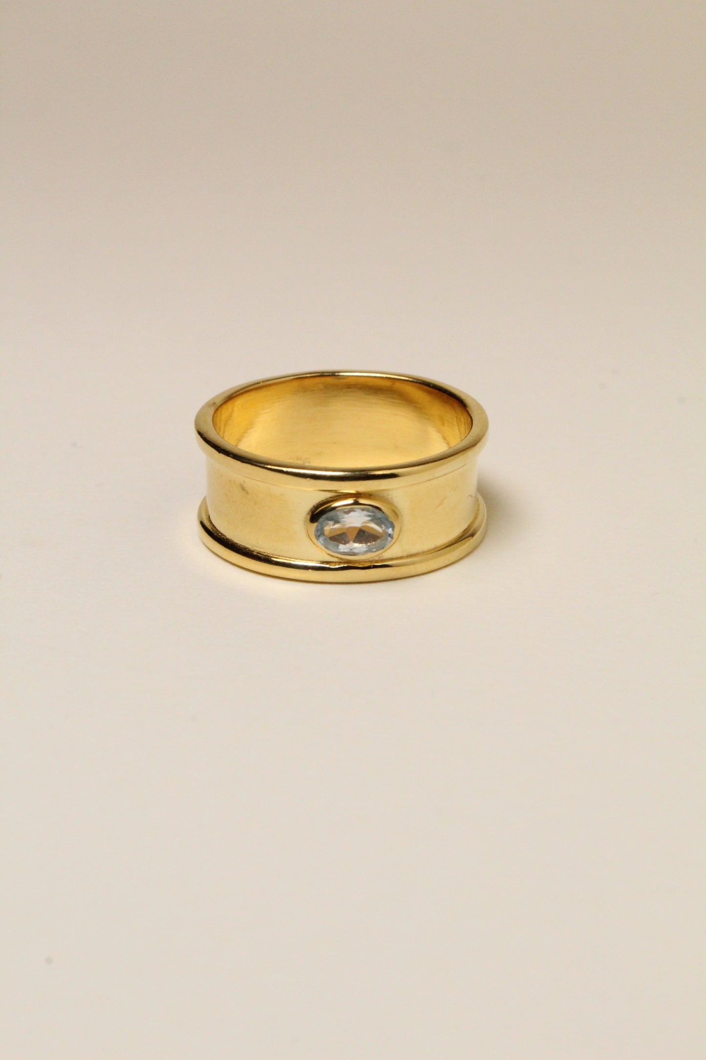 Blue Topaz Pillar Ring