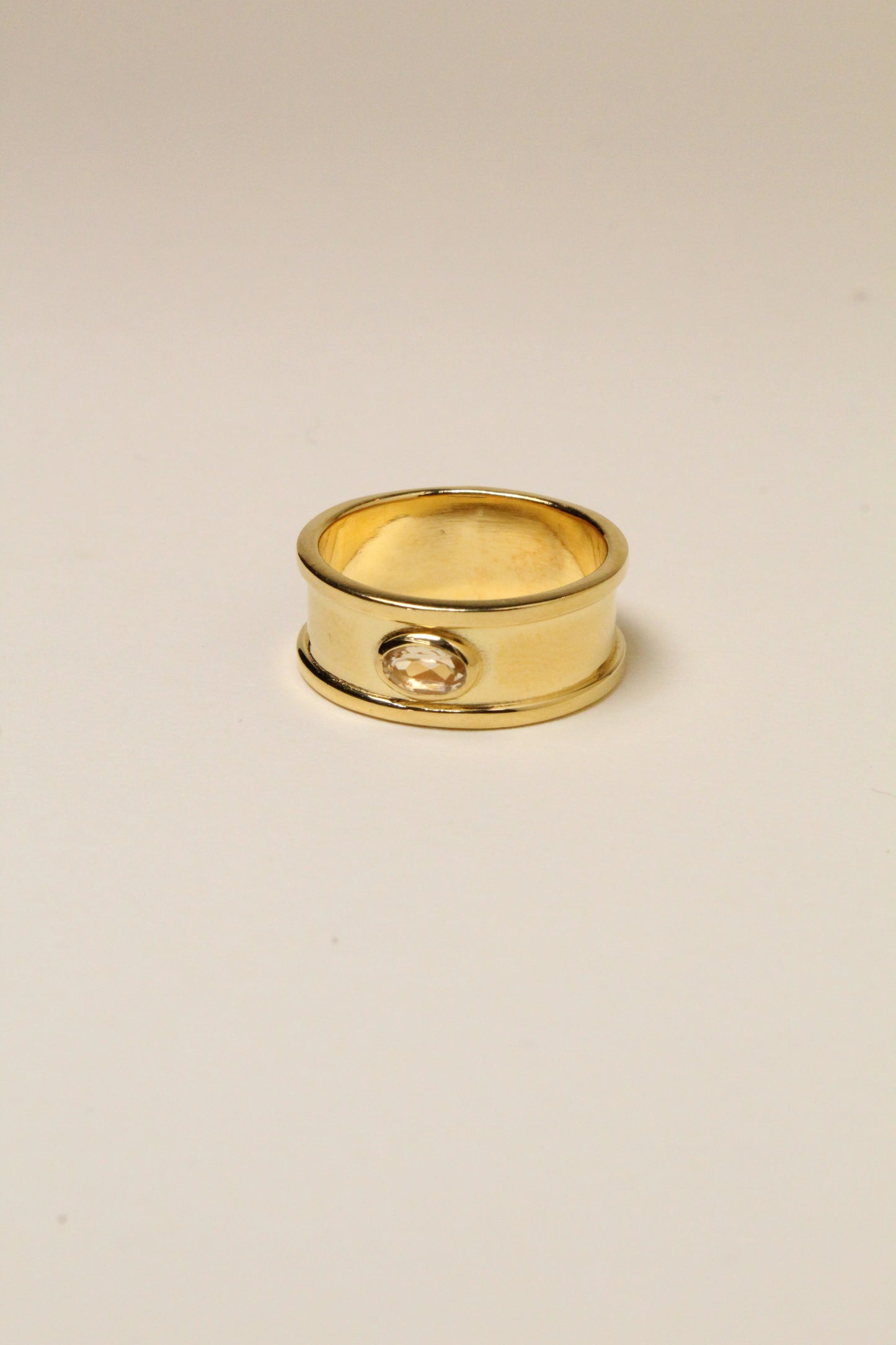 Yellow Citrine Pillar Ring