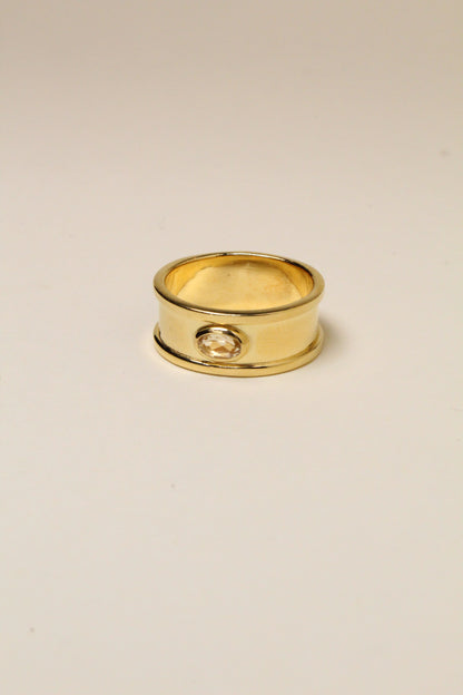 Yellow Citrine Pebble Ring