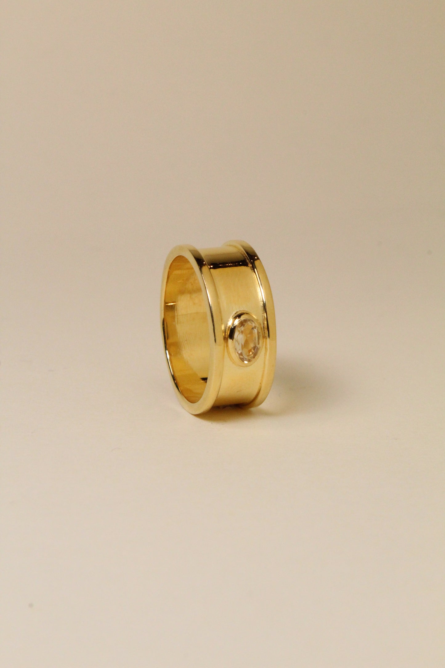 Yellow Citrine Pillar Ring