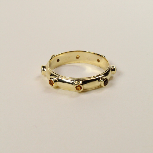 Yellow Citrine Gold Orbit Stacking Ring