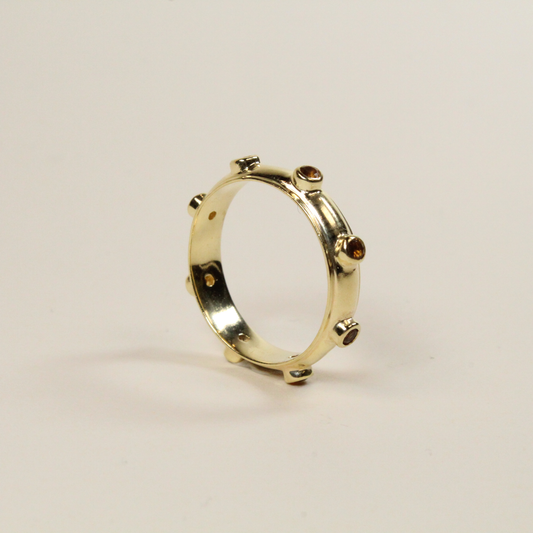 Yellow Citrine Gold Orbit Stacking Ring