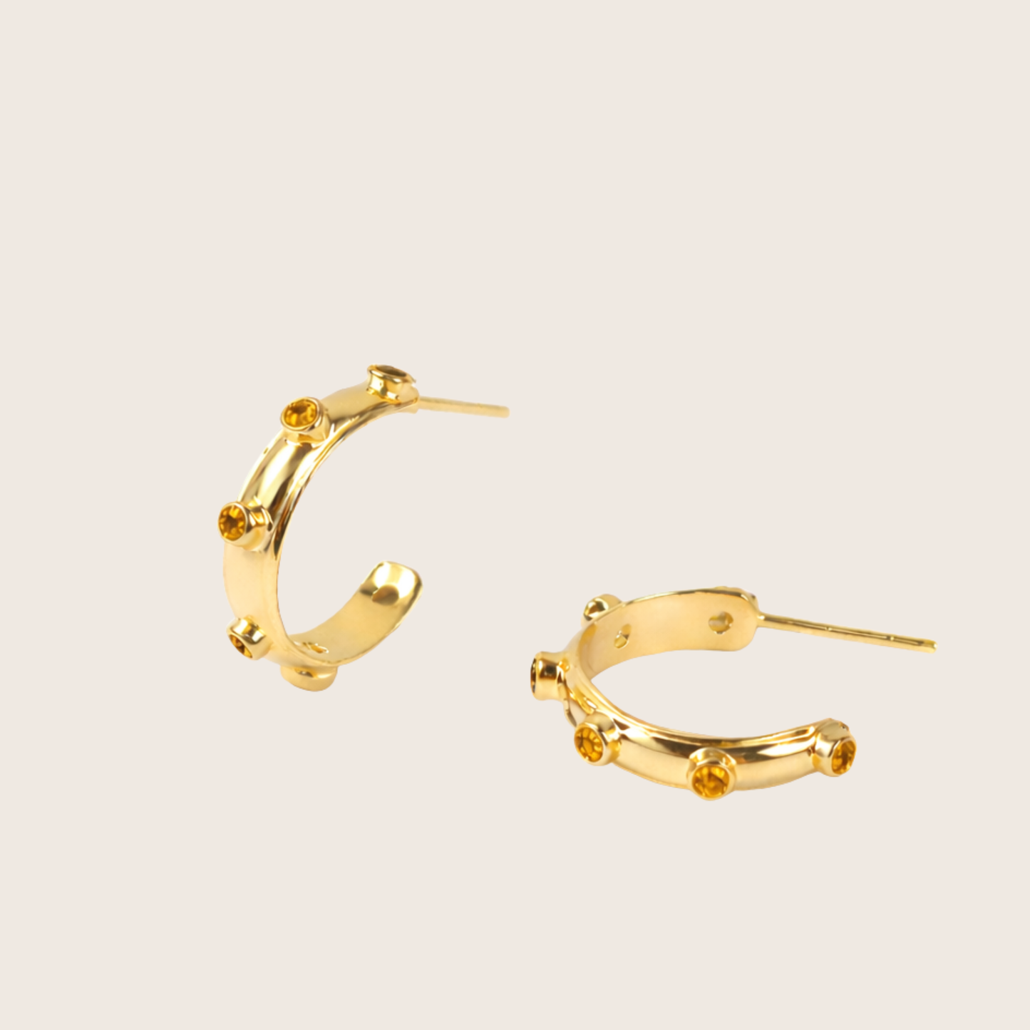 Citrine Gold Orbit Hoops