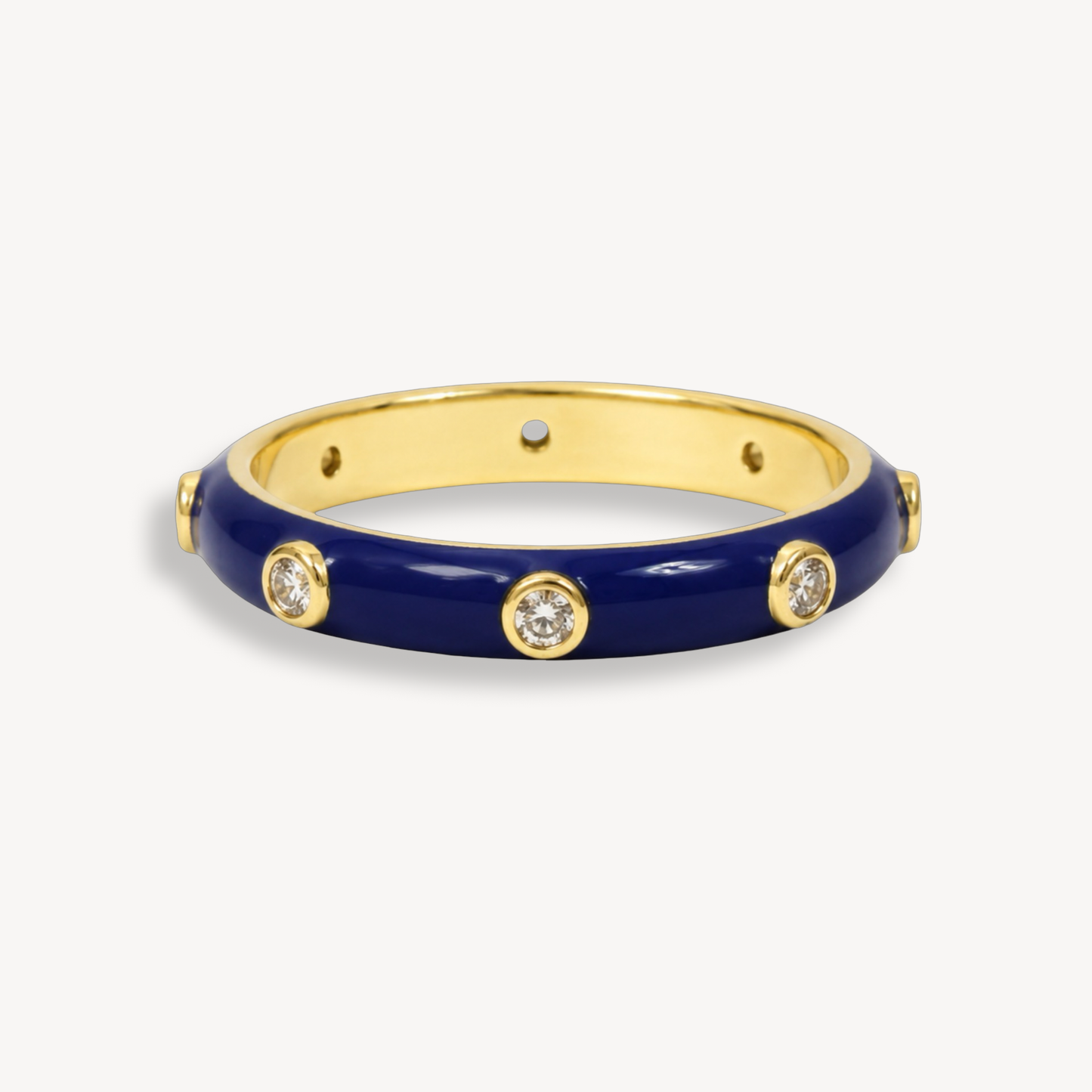 Damson Blue Enamel Ring