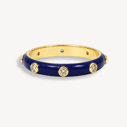 Damson Blue Enamel Ring