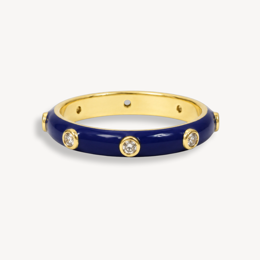 Damson Blue Enamel Ring