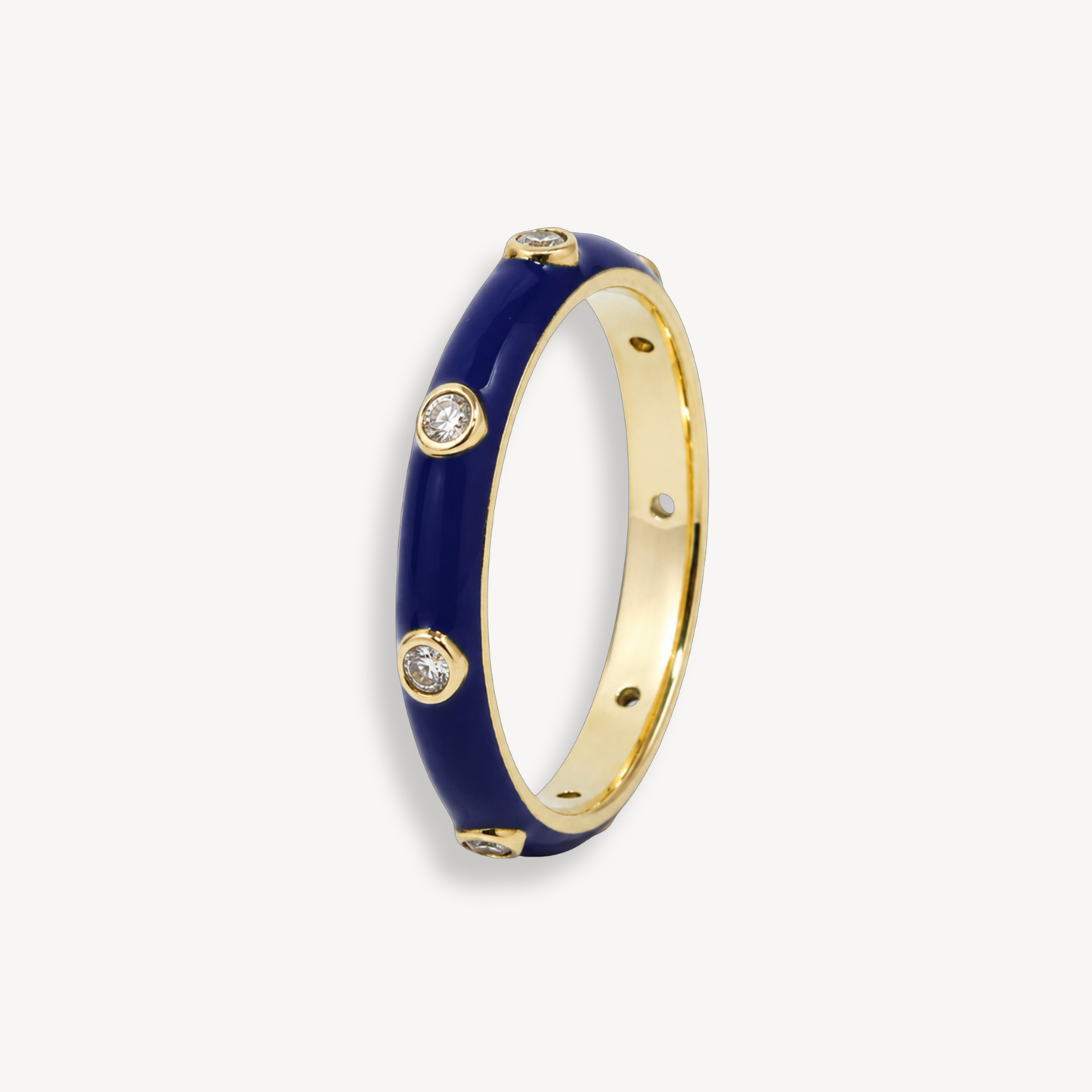 Damson Blue Enamel Ring