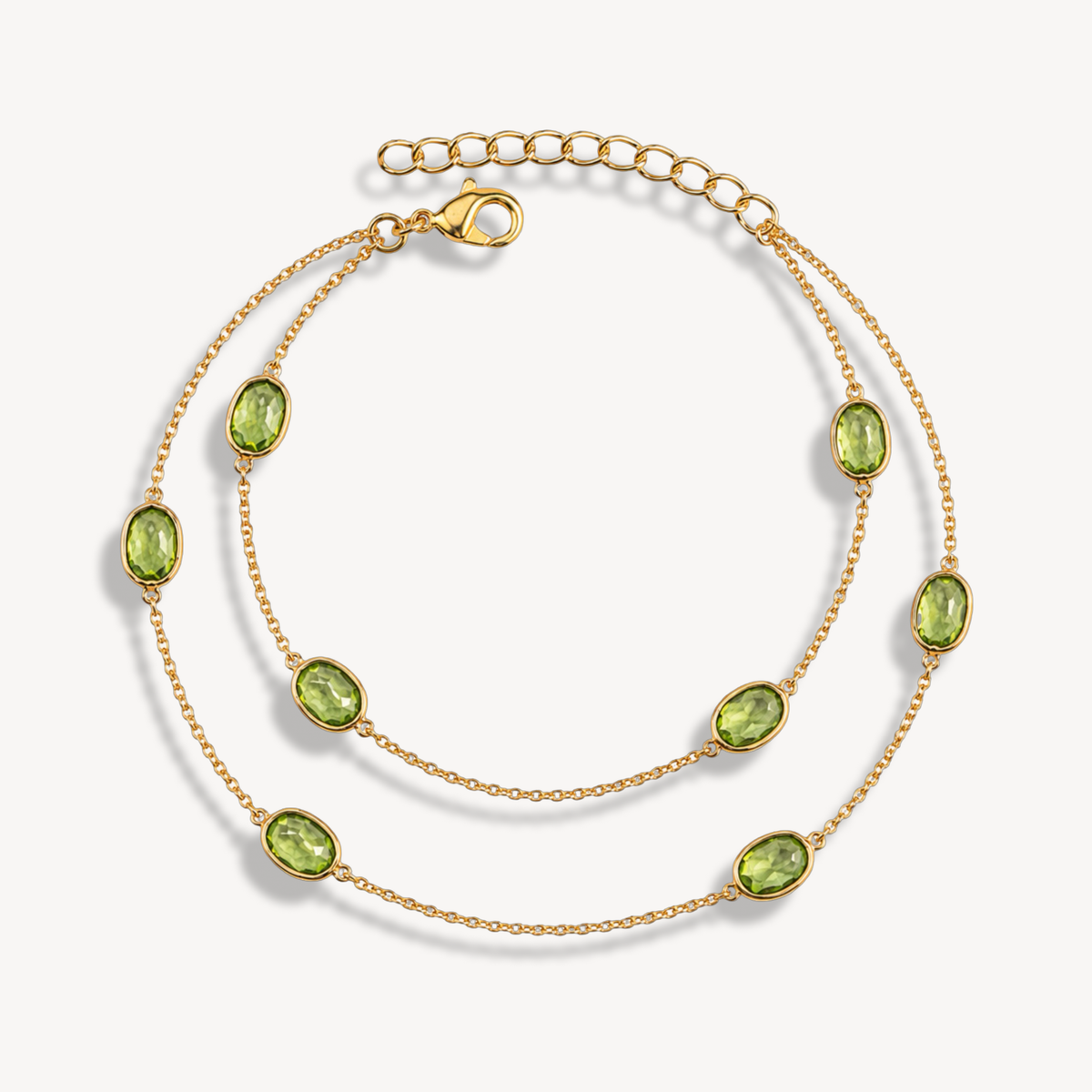 Peridot Double Dapple Oval Bracelet