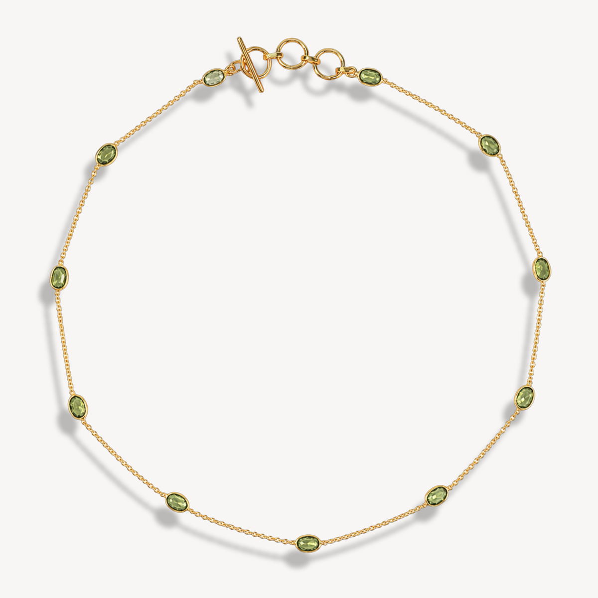 Peridot Dapple Oval Necklace