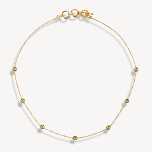 Green Peridot Dapple Round Necklace