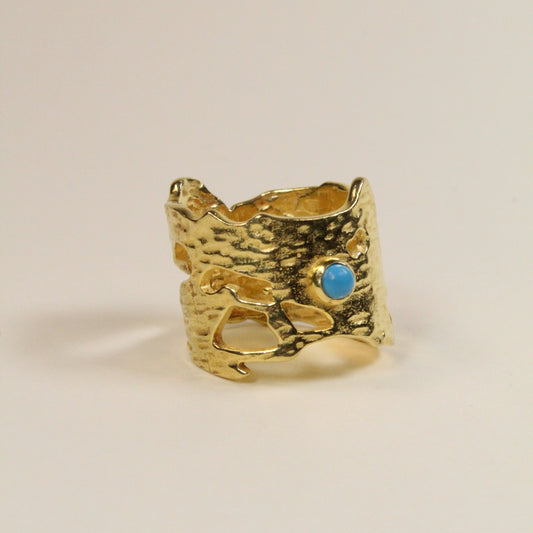 Turquoise Gilded Reef Ring