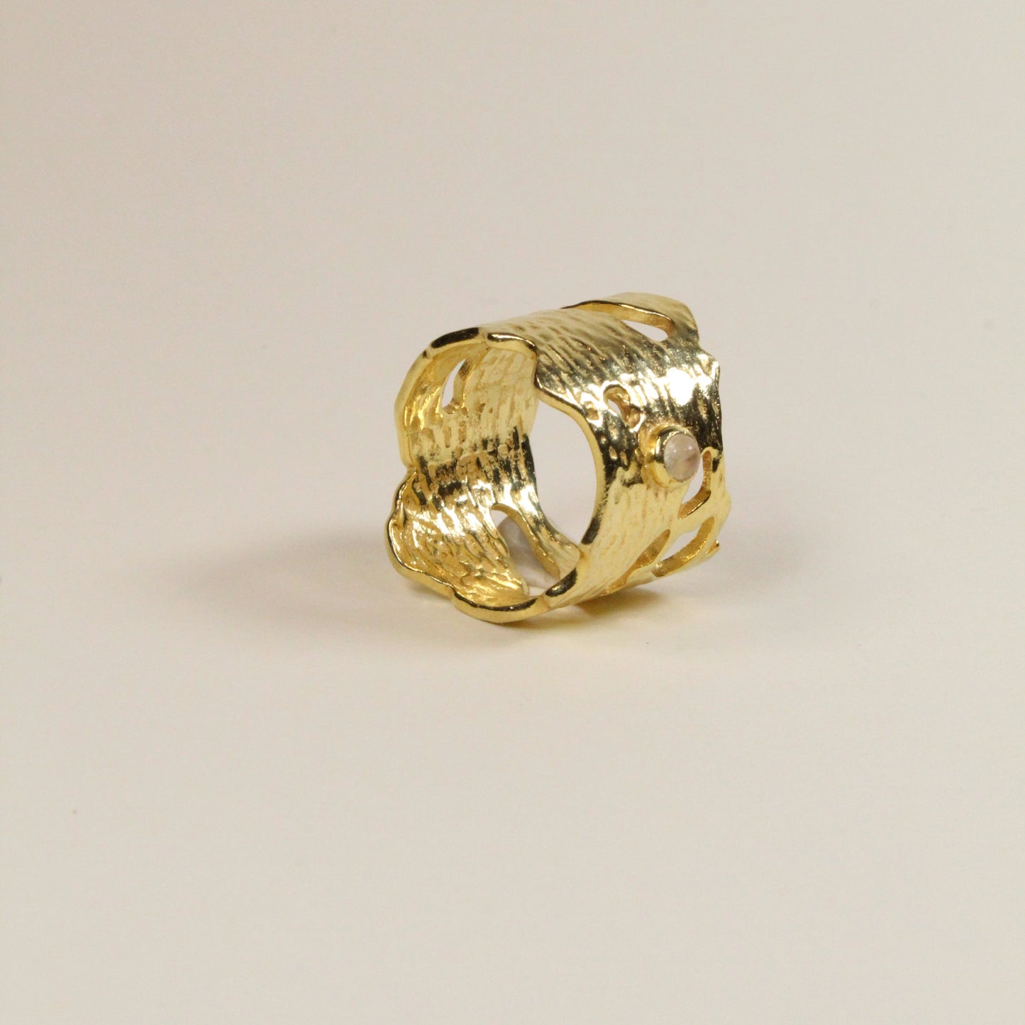 Moonstone Gilded Reef Ring