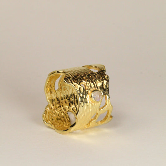 Moonstone Gilded Reef Ring