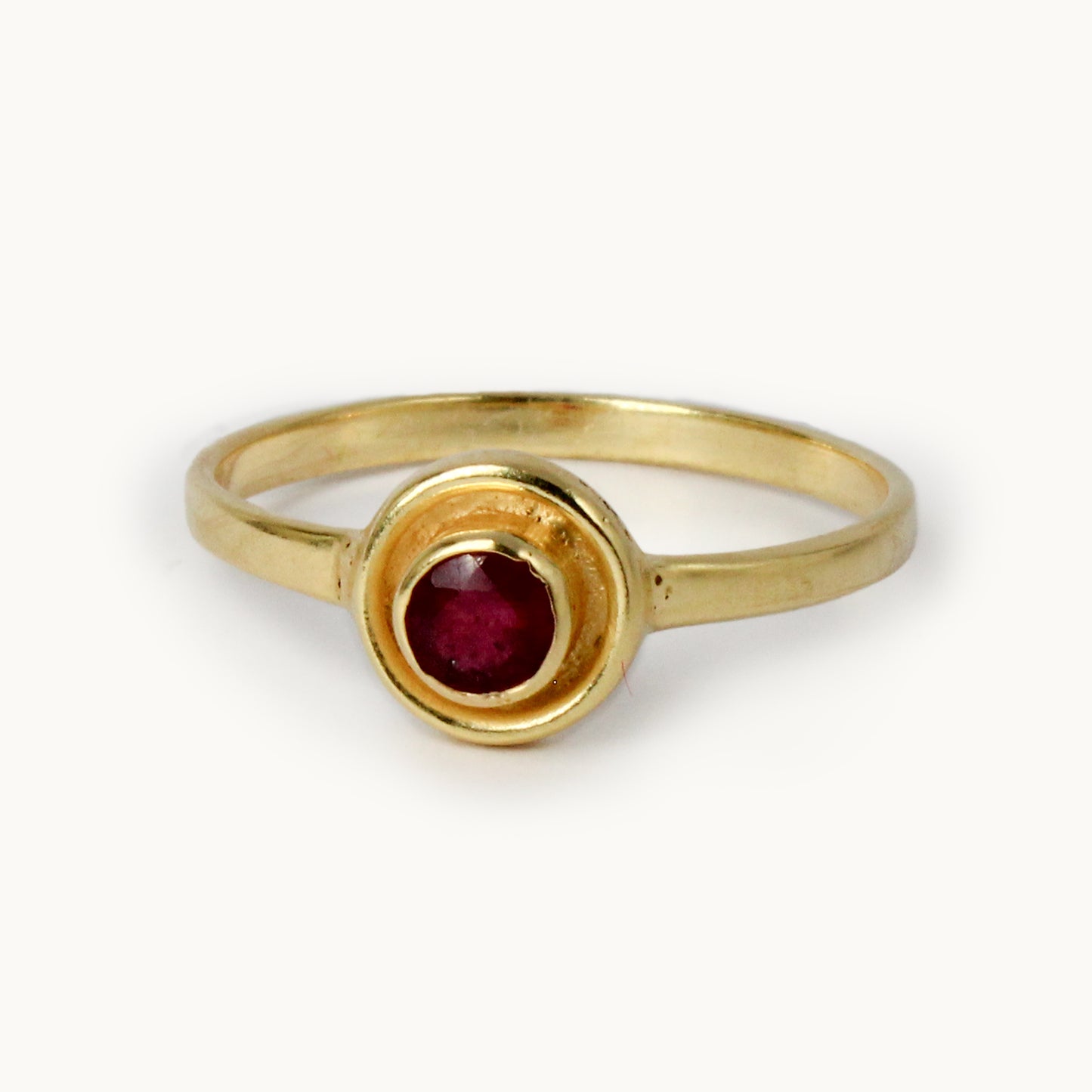 Red Ruby Halo Ring