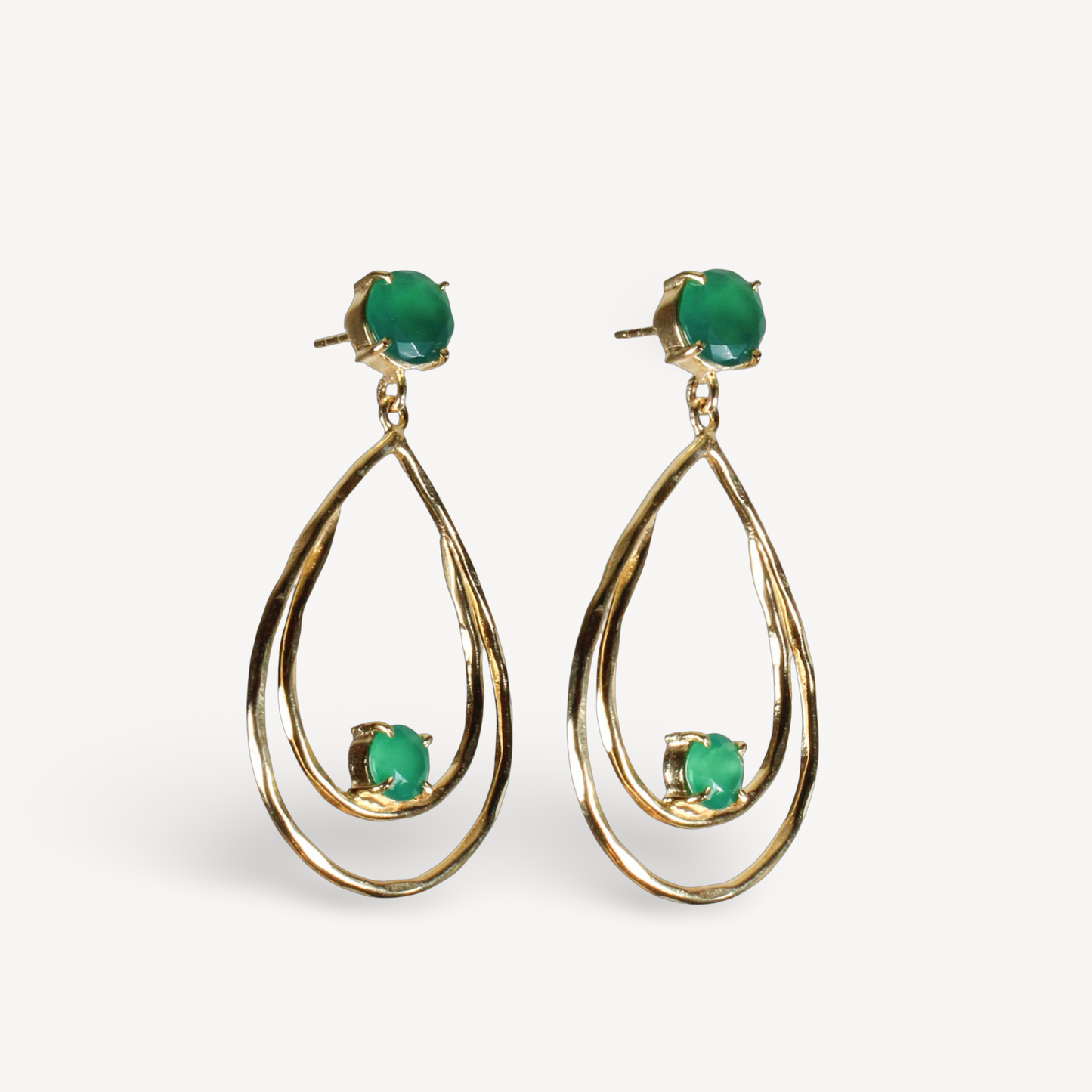 Green Onyx Double Drop Earrings