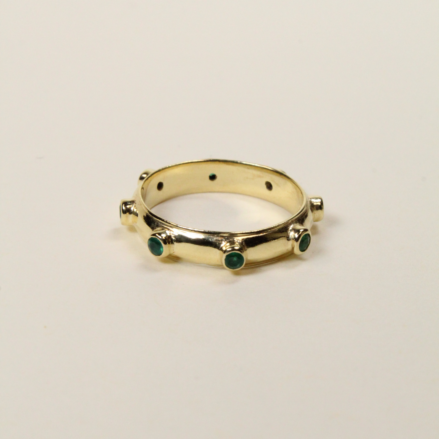 Green Onyx Gold Orbit Stacking Ring