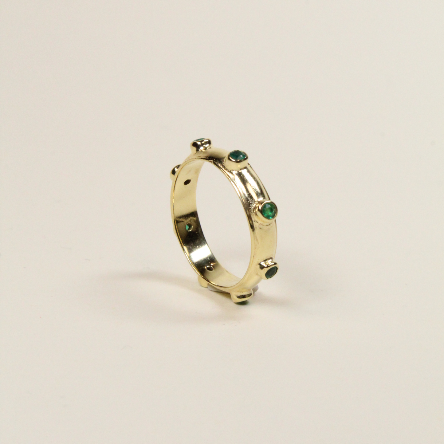 Green Onyx Gold Orbit Stacking Ring