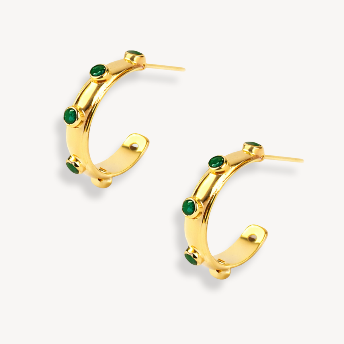 Onyx Gold Orbit Hoops