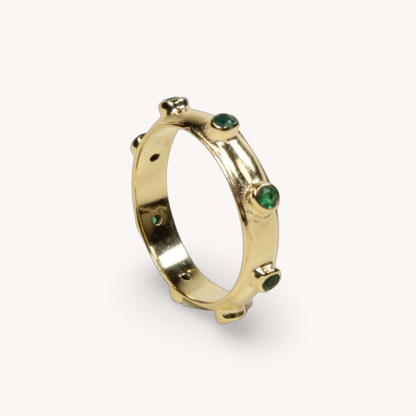Green Onyx Gold Orbit Ring