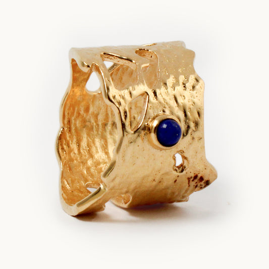 Blue Lapis Gilded Reef Ring