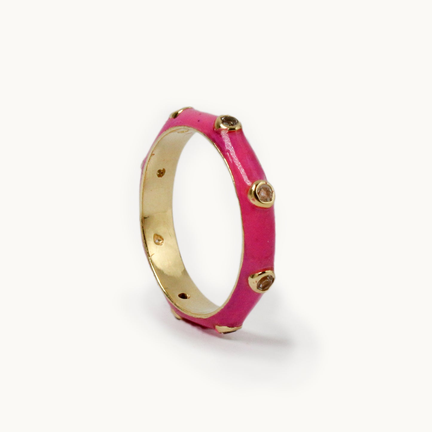 Lollipop Pink Enamel Candy Stacking Ring