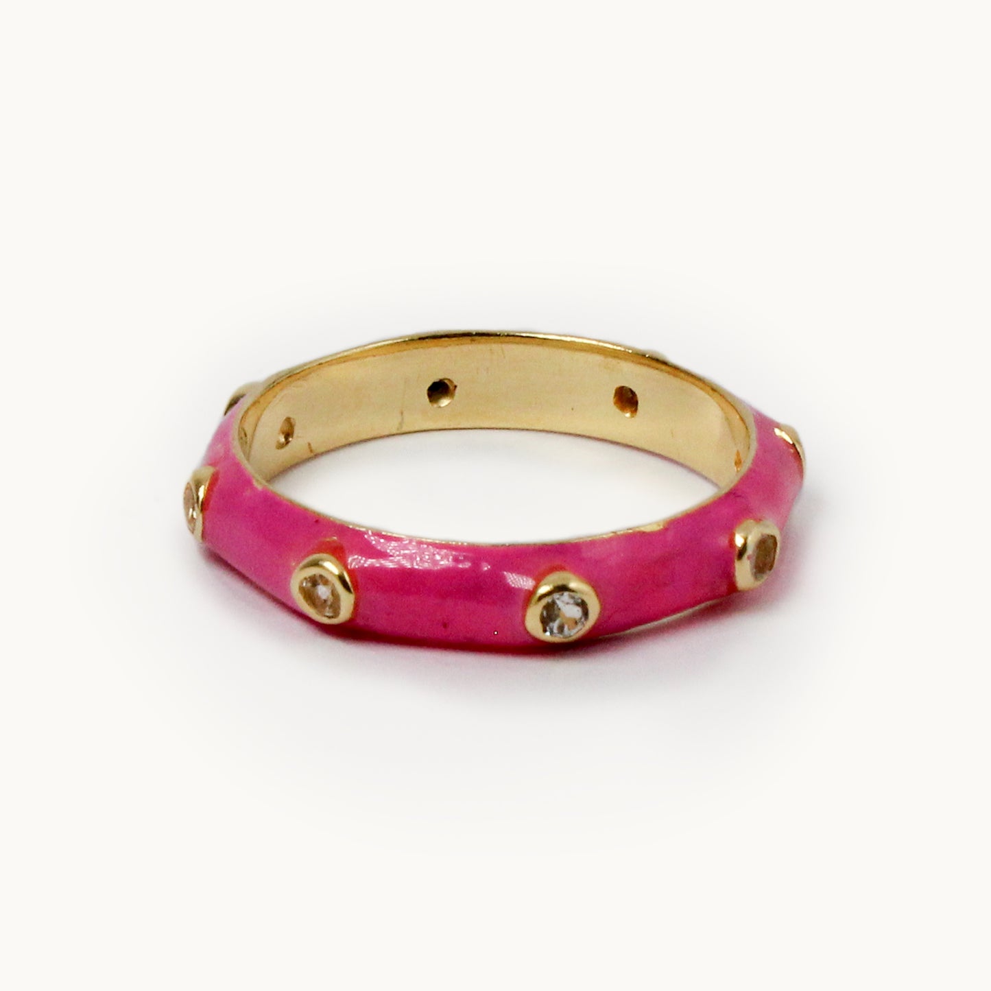 Lollipop Pink Enamel Candy Stacking Ring