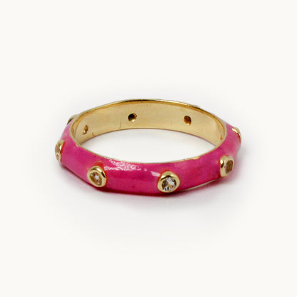 Lollipop Pink Enamel Candy Stacking Ring