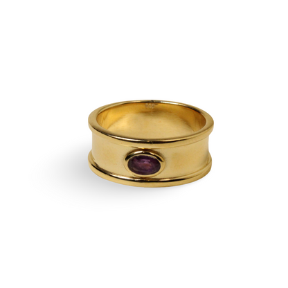Purple Amethyst Pebble Ring