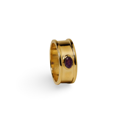 Purple Amethyst Pebble Ring