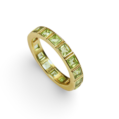 Green Peridot Eternity Ring