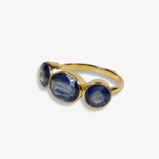 Blue Kyanite Triad Ring
