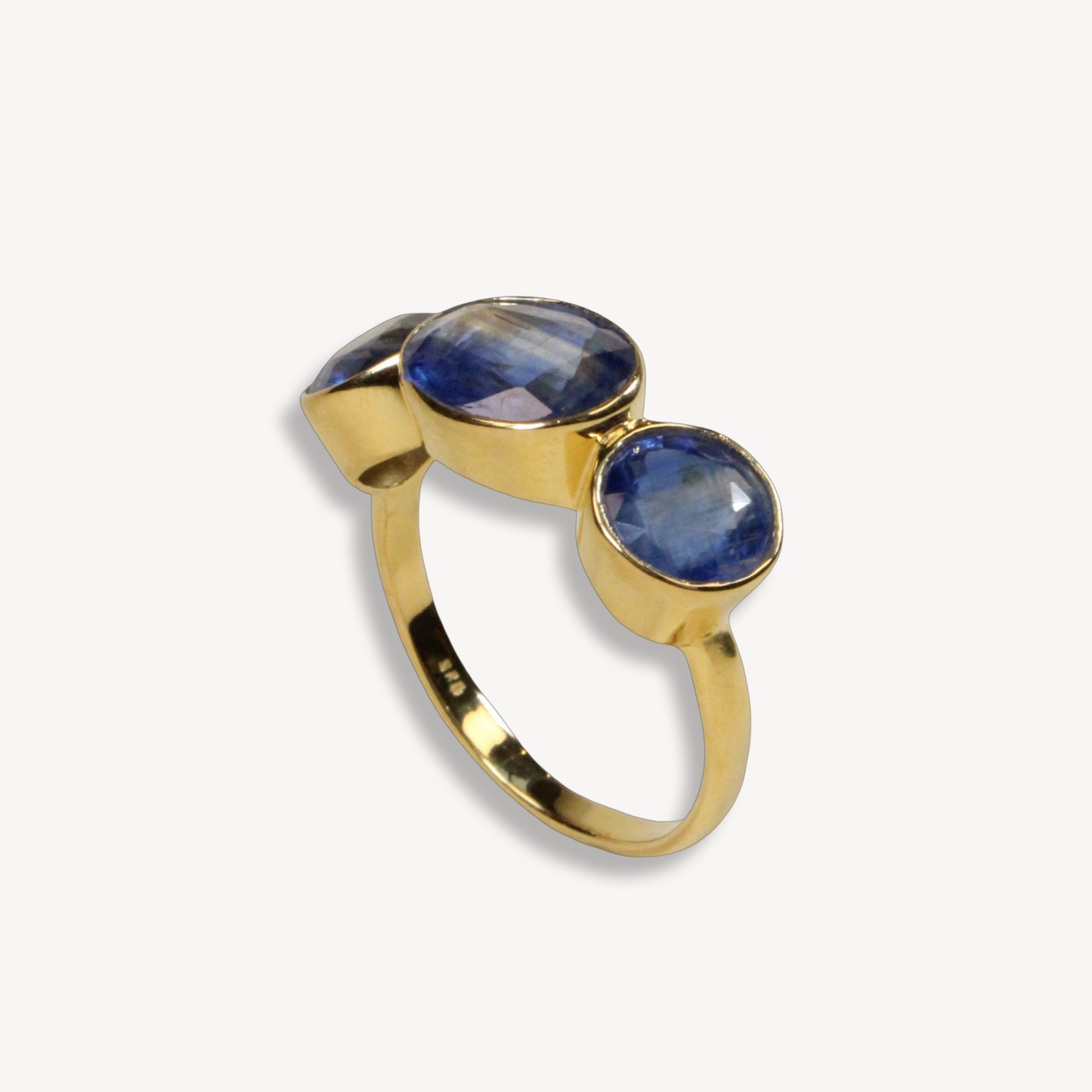 Blue Kyanite Triad Ring