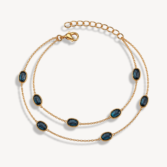 London Blue Topaz Double Dapple Oval Bracelet