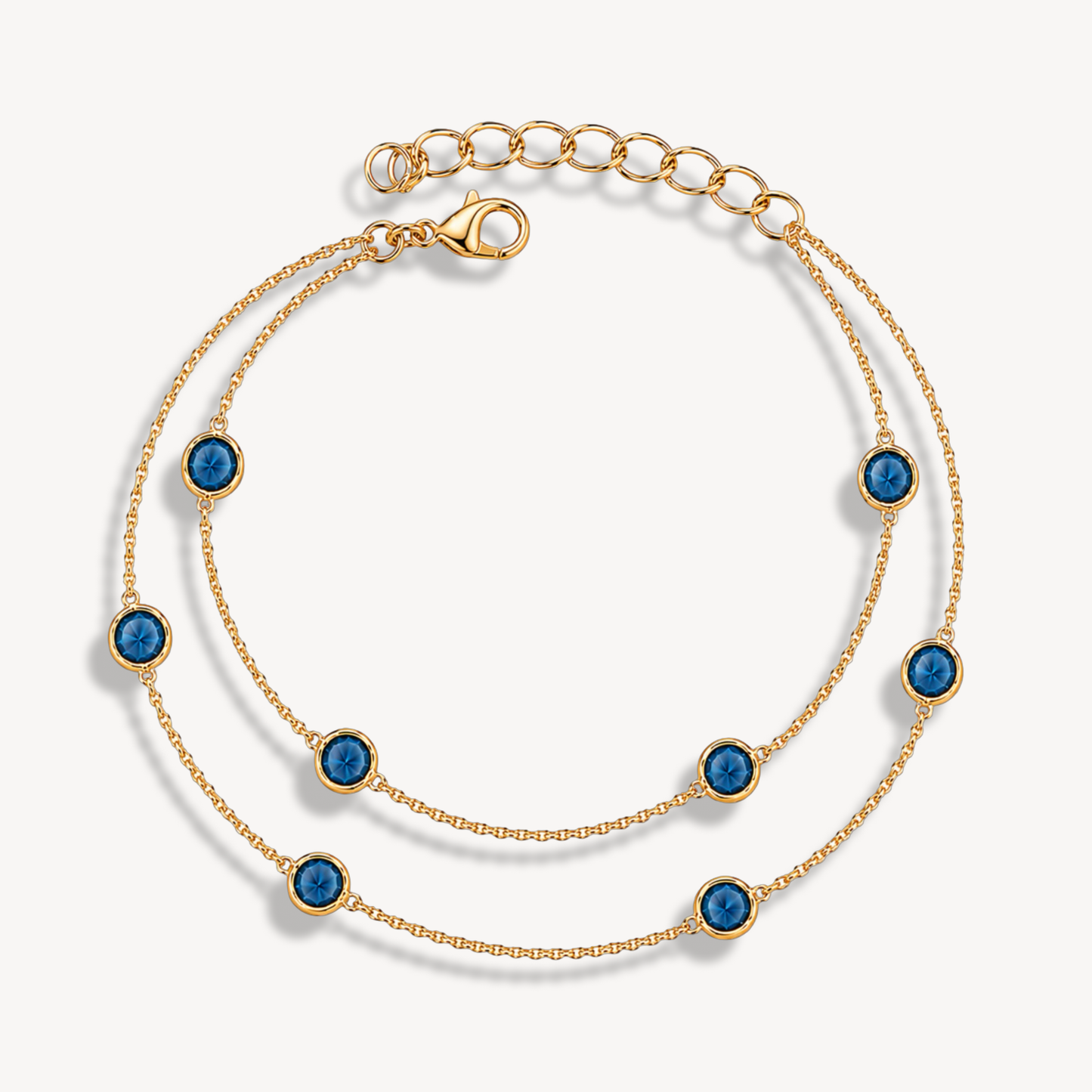 London Blue Topaz Double Dapple Round Bracelet