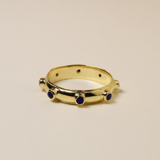 Blue Lapis Gold Orbit Stacking Ring