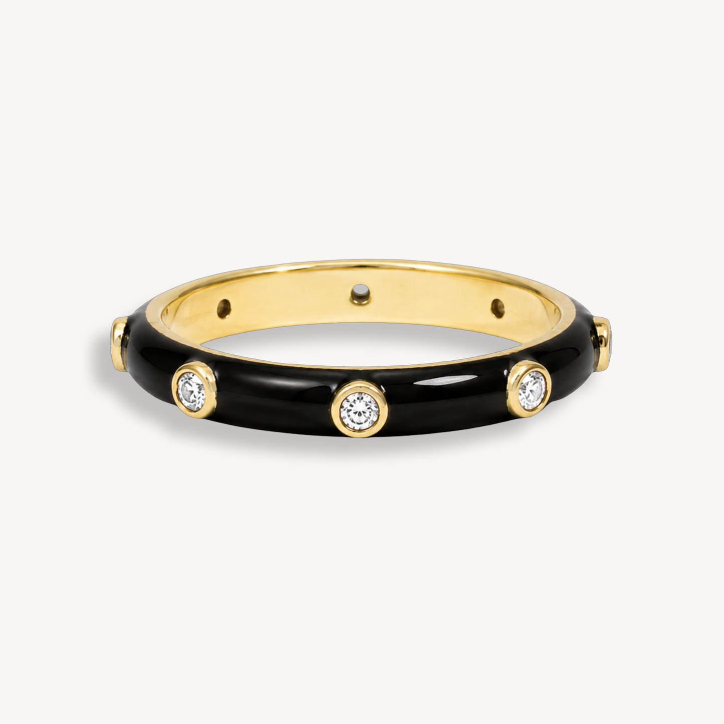 Liquorice Black Enamel Ring